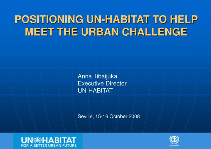 positioning un habitat to help meet the urban challenge