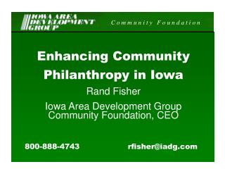Enhancing Community Philanthropy in Iowa Rand Fisher