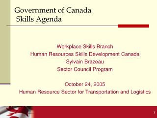 Government of Canada Skills Agenda