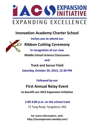 Innovation Academy Charter School Invites you to attend our Ribbon Cutting Ceremony