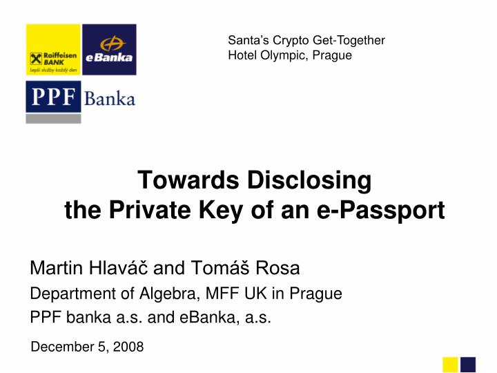towards disclosing the private key of an e passport