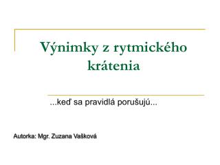 v nimky z rytmick ho kr tenia