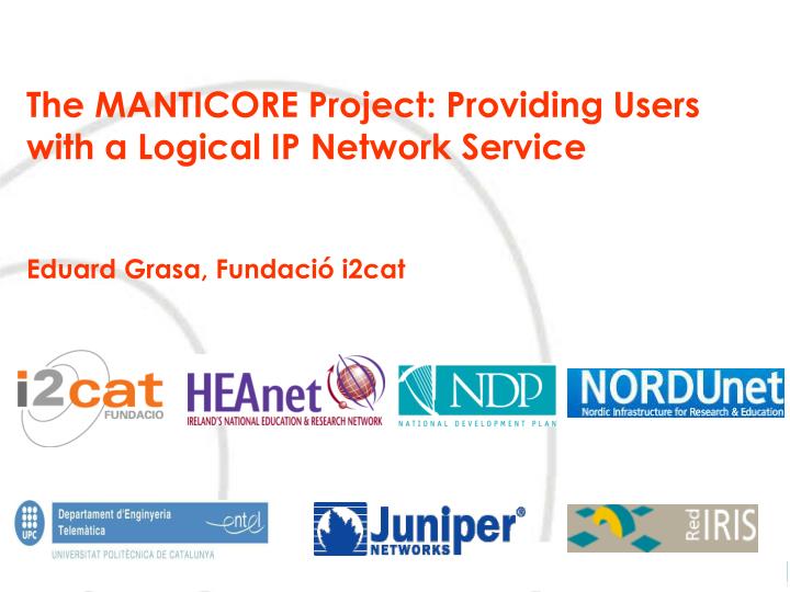 the manticore project providing users with a logical ip network service