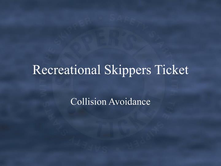 recreational skippers ticket