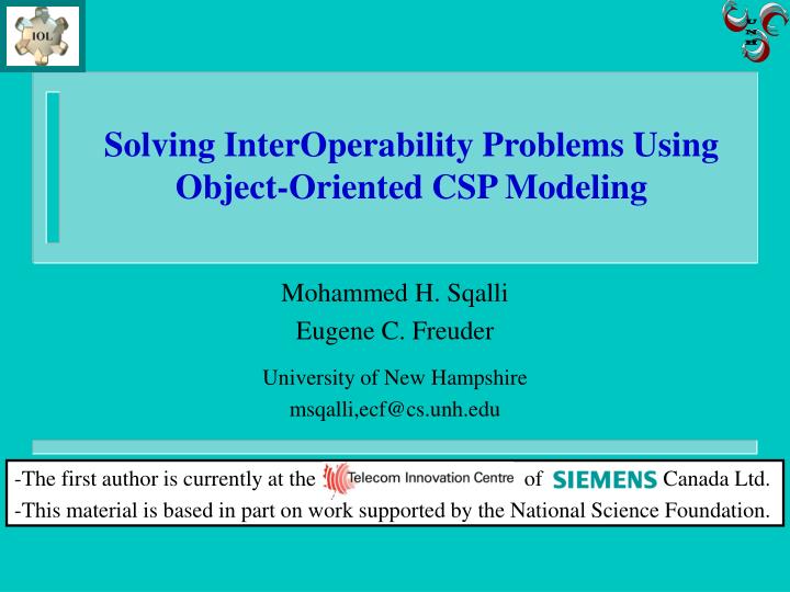 solving interoperability problems using object oriented csp modeling
