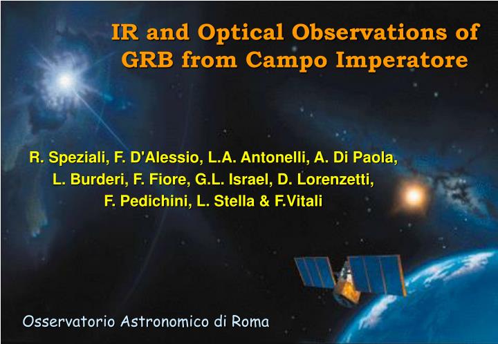 ir and optical observations of grb from campo imperatore