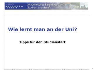 wie lernt man an der uni