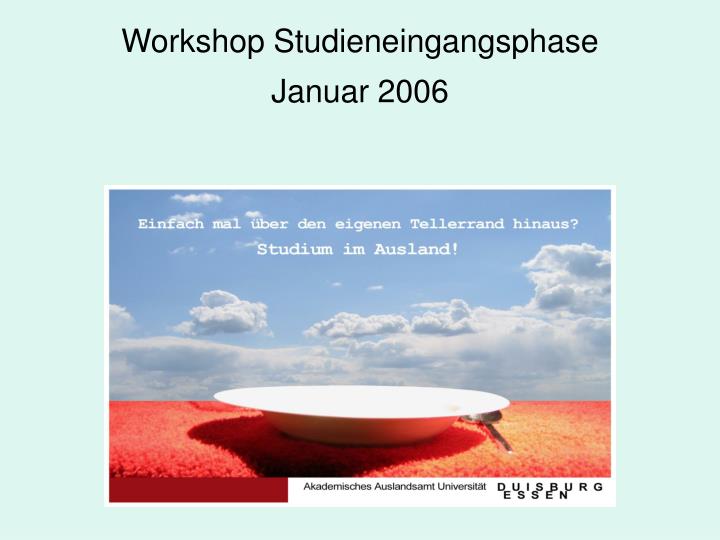 workshop studieneingangsphase januar 2006