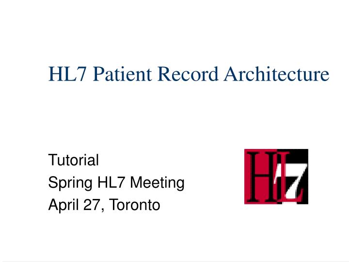 hl7 patient record architecture