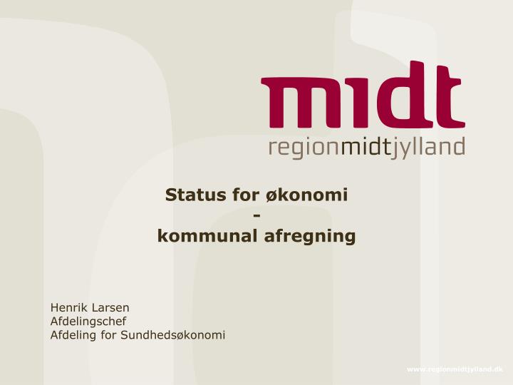 status for konomi kommunal afregning