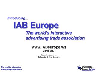Introducing... IAB Europe