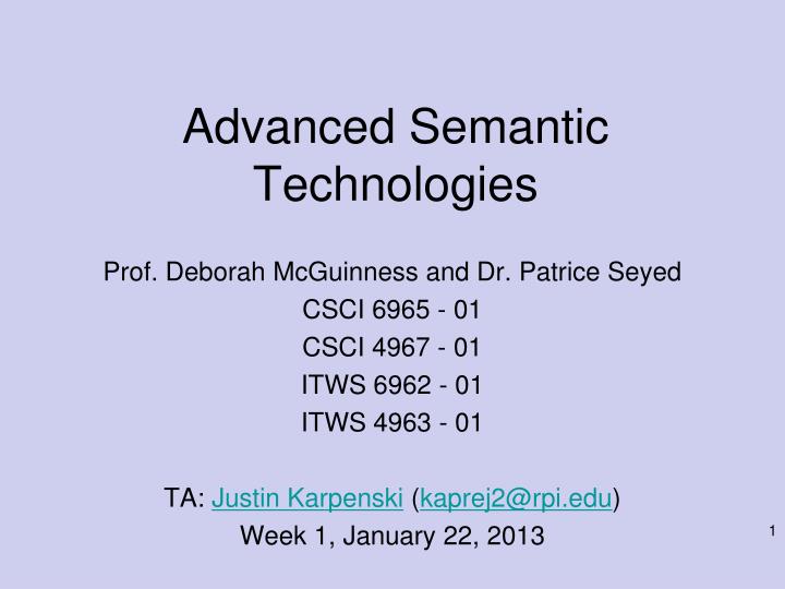 advanced semantic technologies