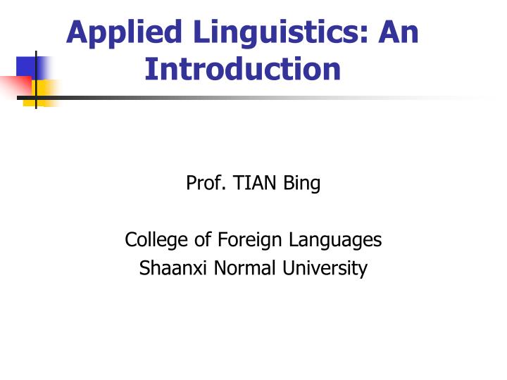 applied linguistics an introduction