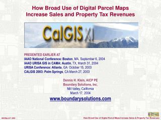 How Broad Use of Digital Parcel Maps Increase Sales and Property Tax Revenues
