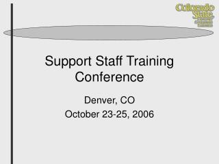 Support Staff Training Conference