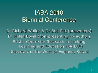 IABA 2010 Biennial Conference