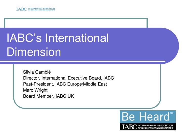 iabc s international dimension