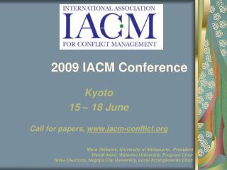 2009 IACM Conference