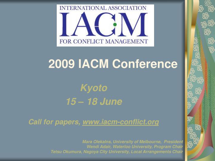 2009 iacm conference