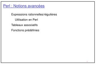 perl notions avanc es