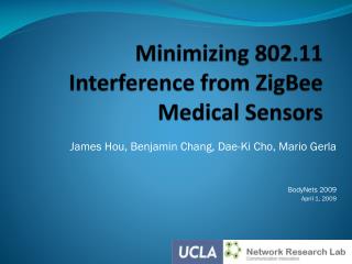 Minimizing 802.11 Interference from ZigBee Medical Sensors