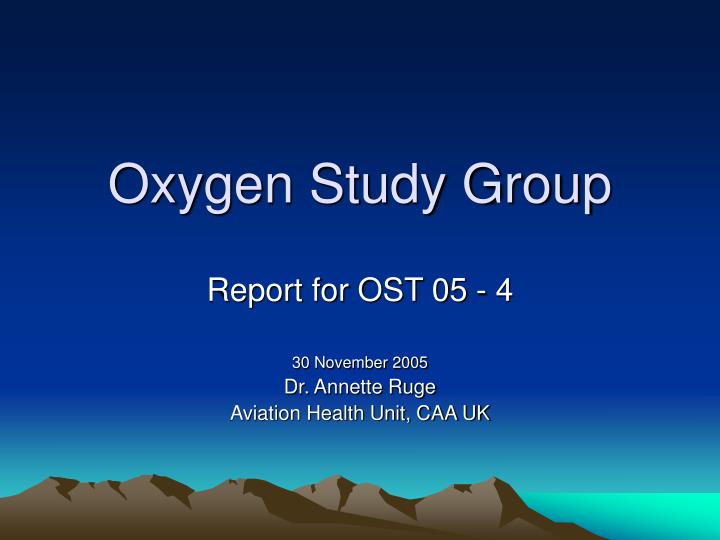 oxygen study group