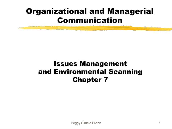 issues management and environmental scanning chapter 7