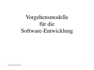 vorgehensmodelle f r die software entwicklung