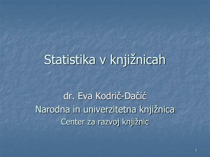 statistika v knji nicah