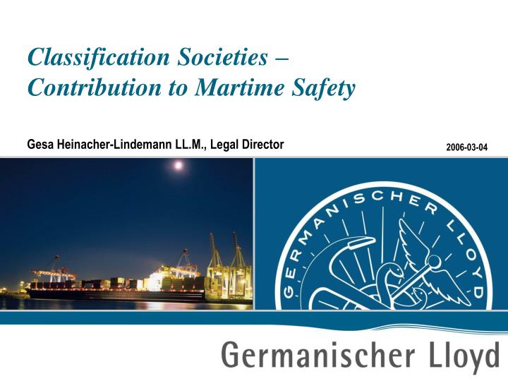 classification societies contribution to martime safety