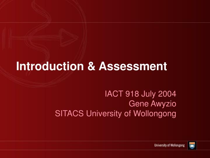 introduction assessment