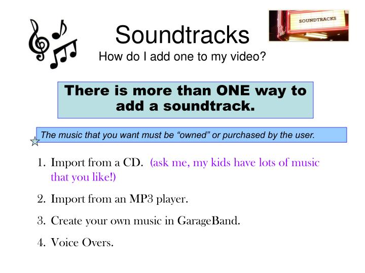 soundtracks how do i add one to my video