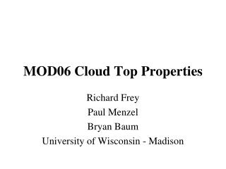 MOD06 Cloud Top Properties