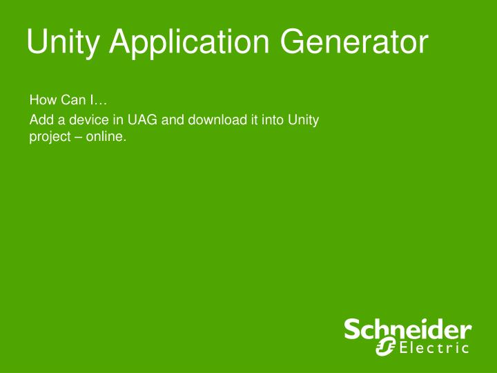 unity application generator