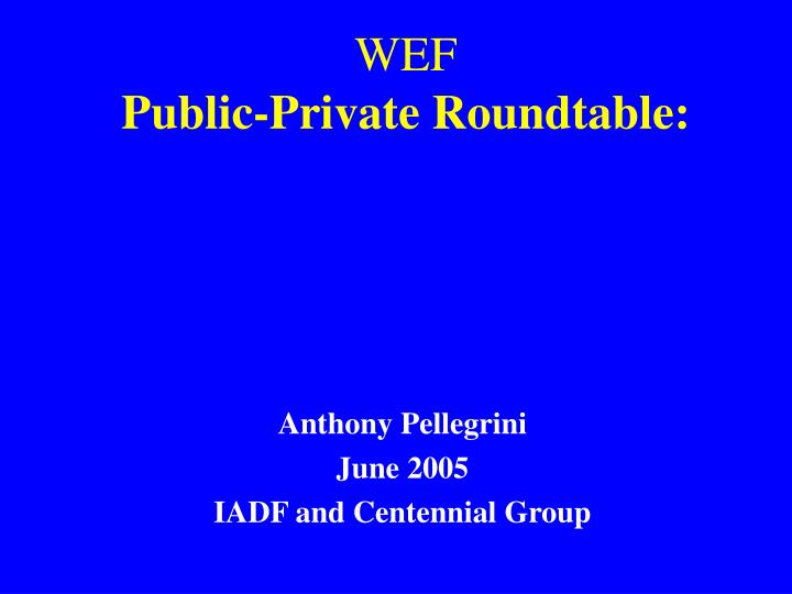 wef public private roundtable