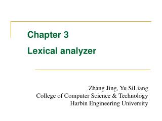 Chapter 3 Lexical analyzer