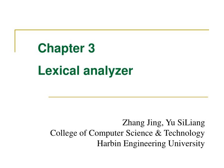 chapter 3 lexical analyzer