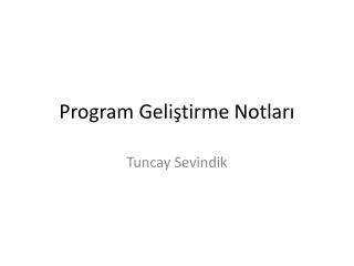program geli tirme notlar