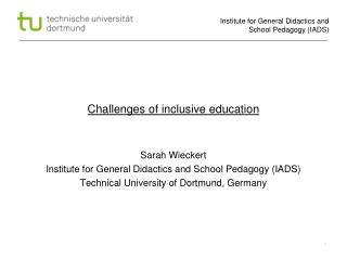 Challenges of inclusive education