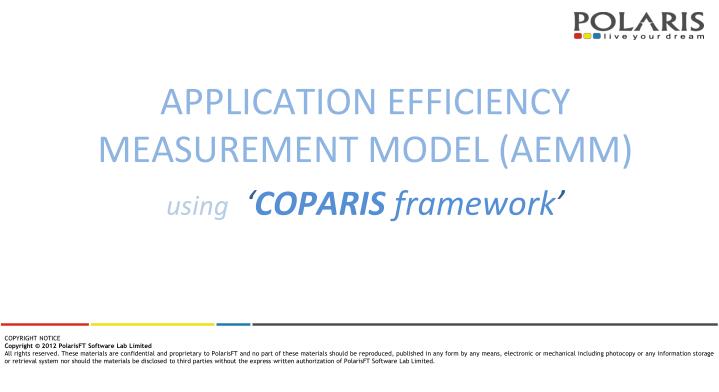 application efficiency measurement model aemm