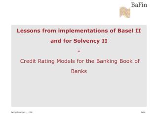 Module Corporates+Banks (Bank A)