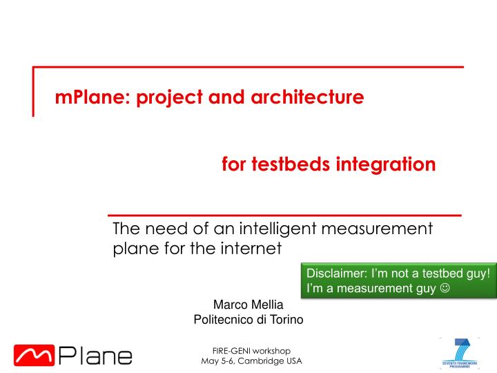 mplane project and architecture