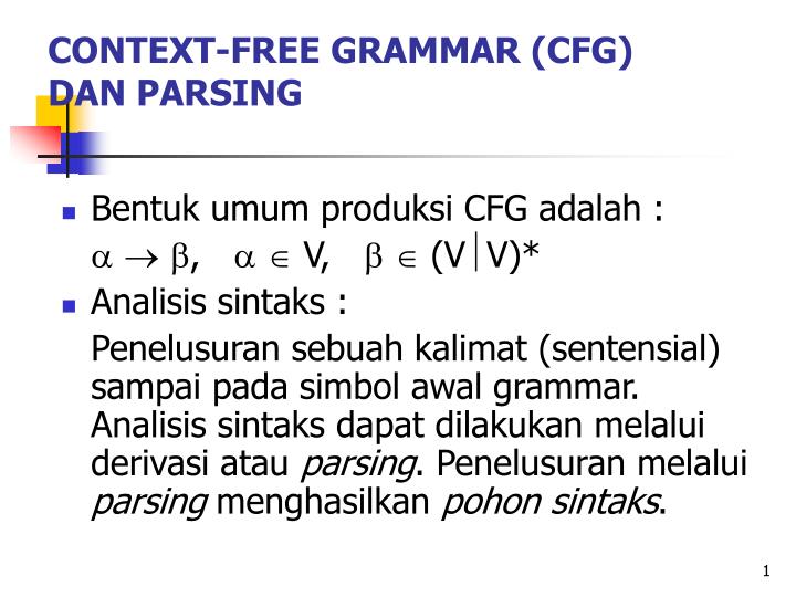 context free grammar cfg dan parsin g