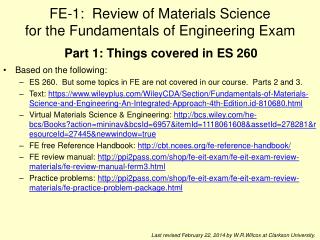FE-1: Review of Materials Science for the Fundamentals of Engineering Exam