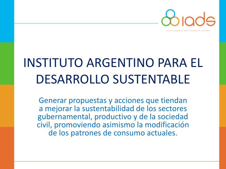 instituto argentino para el desarrollo sustentable