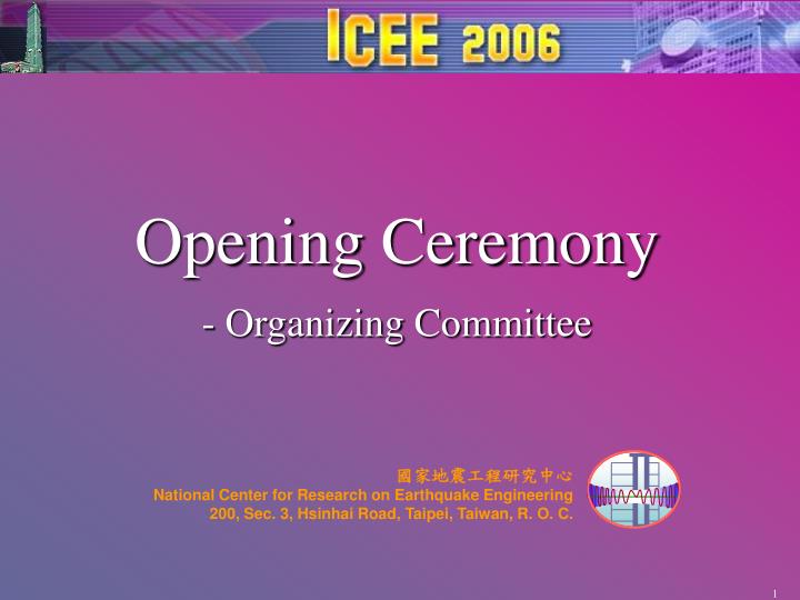 opening ceremony organizing committee