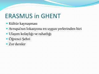 erasmus in ghent