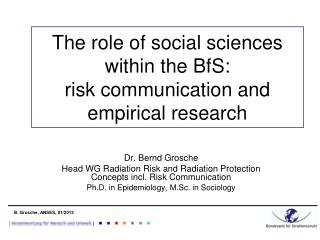 The role of social sciences within the BfS: risk communication and empirical research