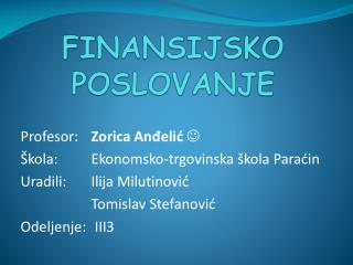 finansijsko poslovanje