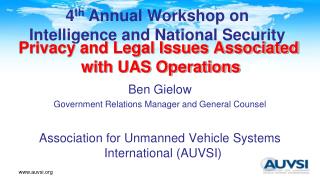 Privacy and Legal Issues Associated with UAS Operations